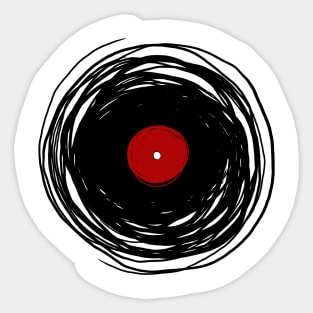 Spinning within with a Vinyl Record Oldies DJ! - Retro Vintage Design Sticker